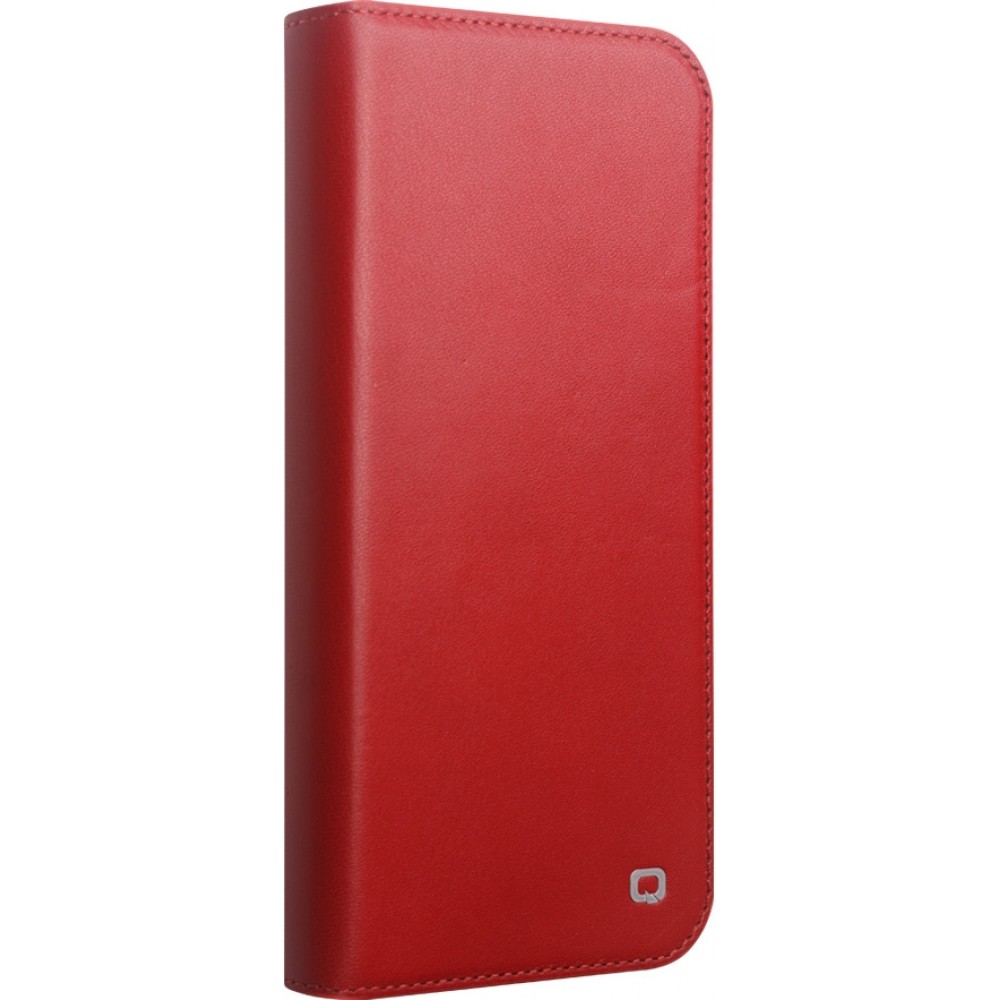 iPhone 16 Pro Max Case Hülle - Qialino Flip Matt Wallet Echtleder - Rot