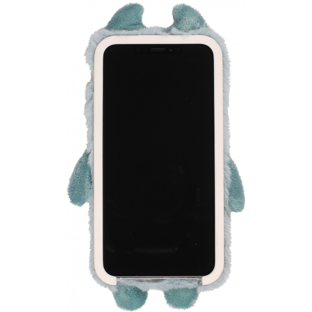 iPhone Xs Max Case Hülle - Fluffy weiches Plüschmonster  - Hellblau