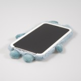 iPhone Xs Max Case Hülle - Fluffy weiches Plüschmonster  - Hellblau