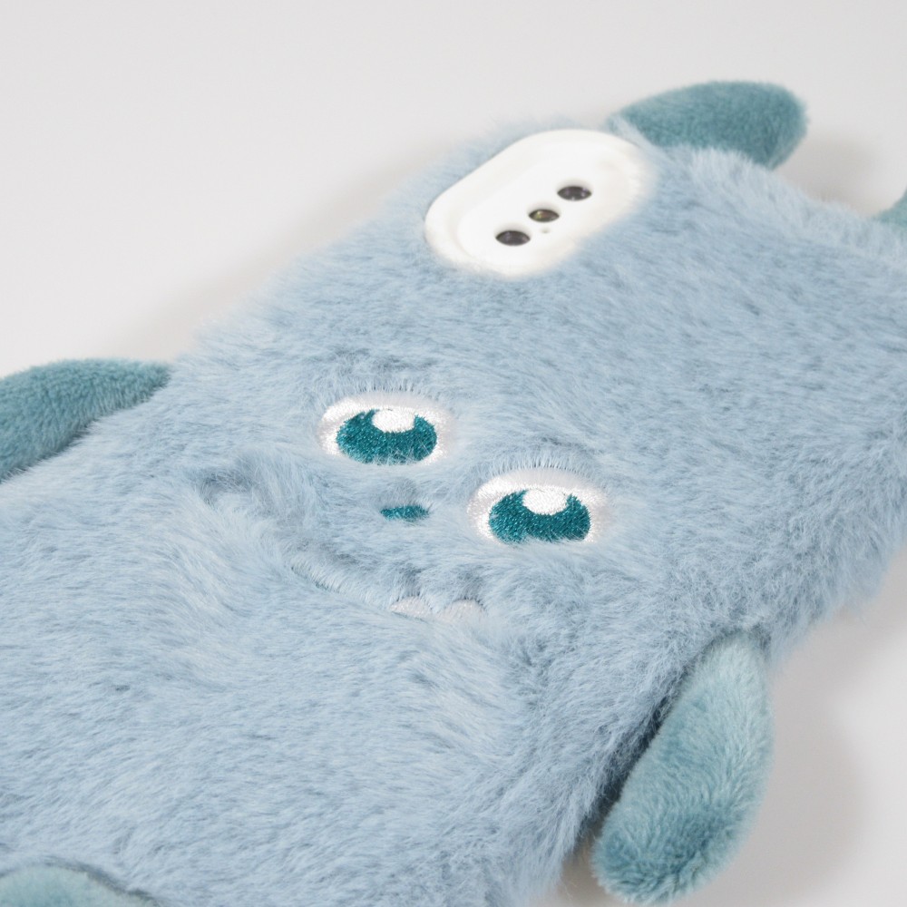 iPhone Xs Max Case Hülle - Fluffy weiches Plüschmonster  - Hellblau