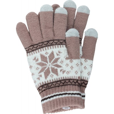 Strickhandschuhe "Snowflake" für Winter mit Touchscreen kompatibilität - Braun