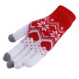 Strickhandschuhe 'Snowflake' für Winter mit Touchscreen kompatibilität - Rot