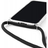 iPhone 13 Case Hülle - Gummi transparent mit Seil - Schwarz