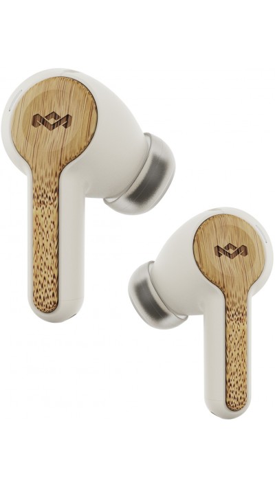 House of Marley Rebel - Écouteurs sans-fil Bluetooth True Wireless In-Ear Bamboo - Blanc