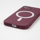 iPhone 15 Plus Case Hülle - Soft-Shell silikon cover mit MagSafe und Kameraschutz - Bordeaux