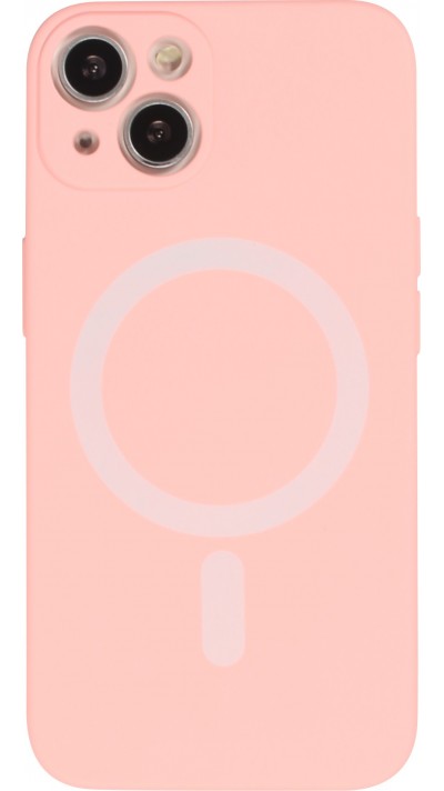 iPhone 15 Plus Case Hülle - Soft-Shell silikon cover mit MagSafe und Kameraschutz - Rosa