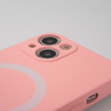 iPhone 15 Plus Case Hülle - Soft-Shell silikon cover mit MagSafe und Kameraschutz - Rosa