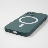 iPhone 15 Plus Case Hülle - Soft-Shell silikon cover mit MagSafe und Kameraschutz - Dunkelgrün