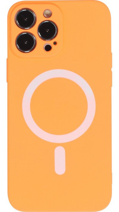 iPhone 13 Pro Case Hülle - Soft-Shell silikon cover mit MagSafe und Kameraschutz - Orange