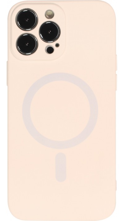 iPhone 15 Pro Max Case Hülle - Soft-Shell silikon cover mit MagSafe und Kameraschutz - Vanille