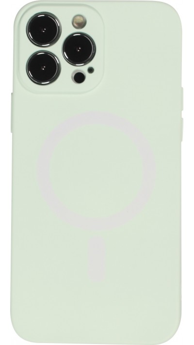 iPhone 15 Pro Max Case Hülle - Soft-Shell silikon cover mit MagSafe und Kameraschutz - Hellgrün