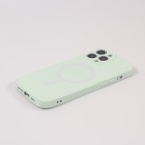 iPhone 15 Plus Case Hülle - Soft-Shell silikon cover mit MagSafe und Kameraschutz - Hellgrün