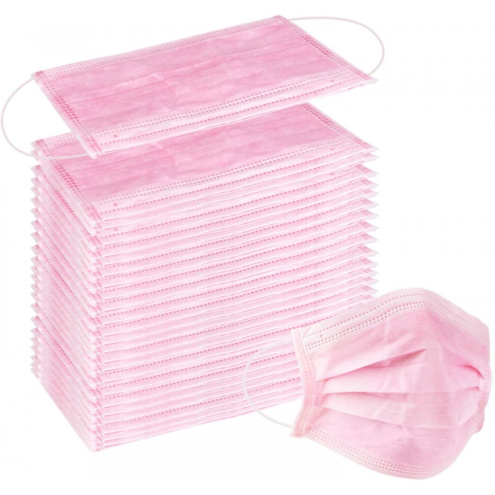 Gesichtsmasken Box - Set von 50 chirurgischen Mundschutz Masken - Rosa