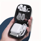 Petit étui de transport universel boîte pour AirPods + câbles + clés USB avec fermeture éclair - Noir