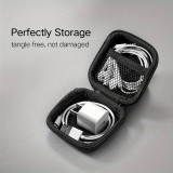 Petit étui de transport universel boîte pour AirPods + câbles + clés USB avec fermeture éclair - Noir