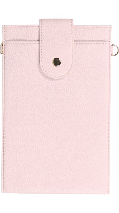 Elegante universelle Smartphone Umhängetasche aus veganem Leder inkl. Umhängegurt aus Leder (vegan) - Hellviolett