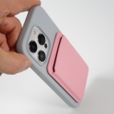 MagSafe Magnetkartenhalter aus veganem Leder mit starken Magneten  - Rosa