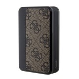 PowerBank Guess kompakt 10000mAh Leinwand Kunstleder mit Monogramm tragbare Ladegerät und Autonomieanzeige - Braun