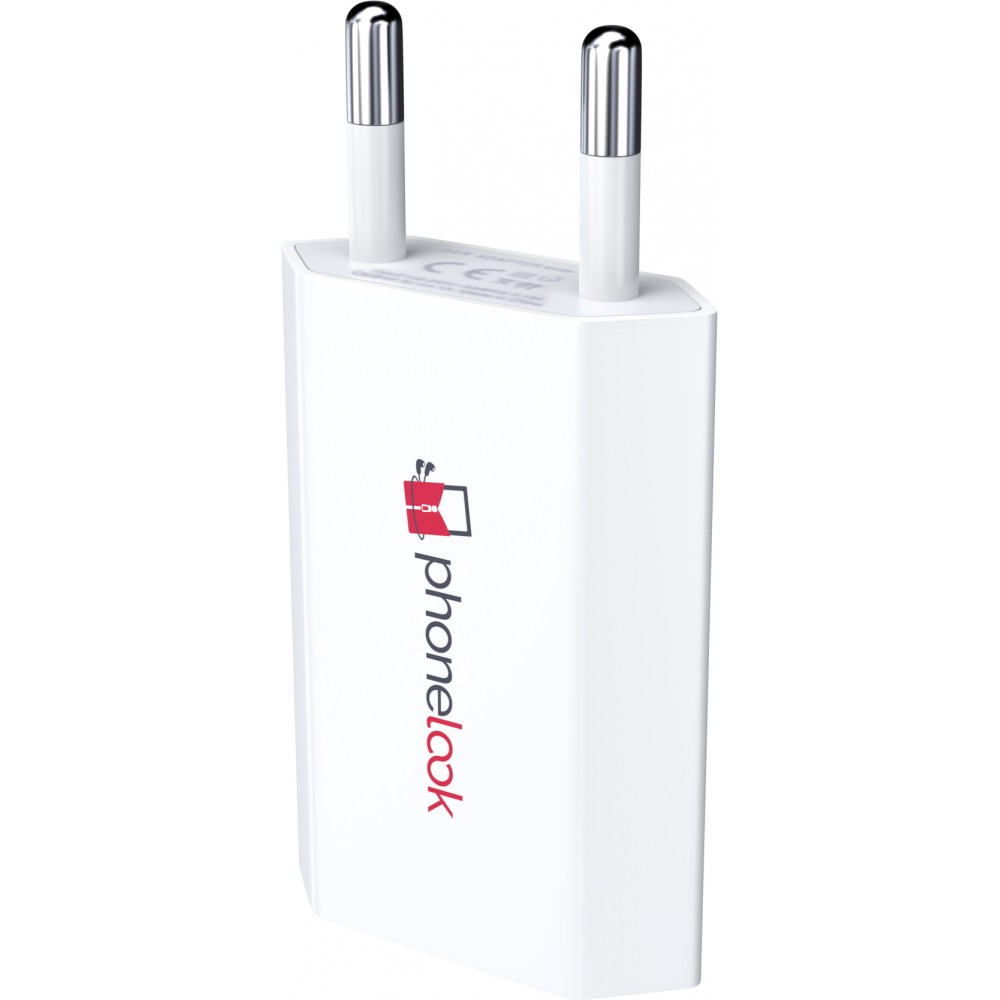 Standard CH Netz-Ladestecker USB-A Adapter 5W mit Logo PhoneLook - Weiss