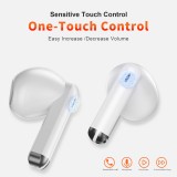 QERE E28 Kabellose Bluetooth 5.3 Kopfhörer In-Ear HIFI mit Nois cancellation, IPX5 & Touch Control - Weiss