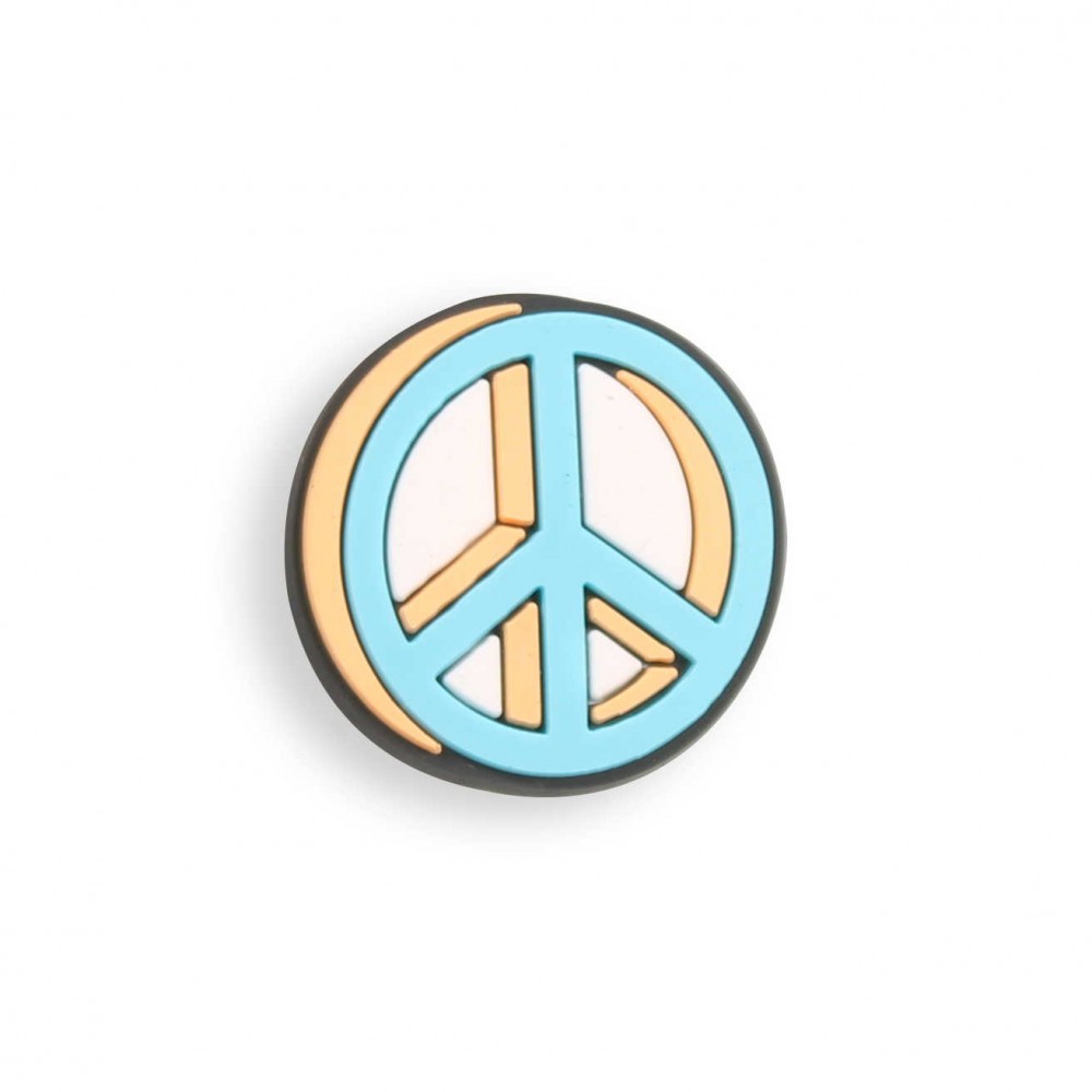 3D-Schmuck Charm für Silikonhülle mit Löcher im Crocs-Stil - Blue Peace Sign