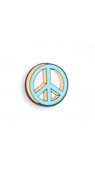 Charm bijou 3D pour coque avec trous style Crocs - Blue Peace Sign