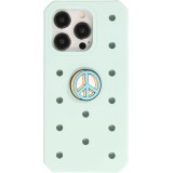 3D-Schmuck Charm für Silikonhülle mit Löcher im Crocs-Stil - Blue Peace Sign