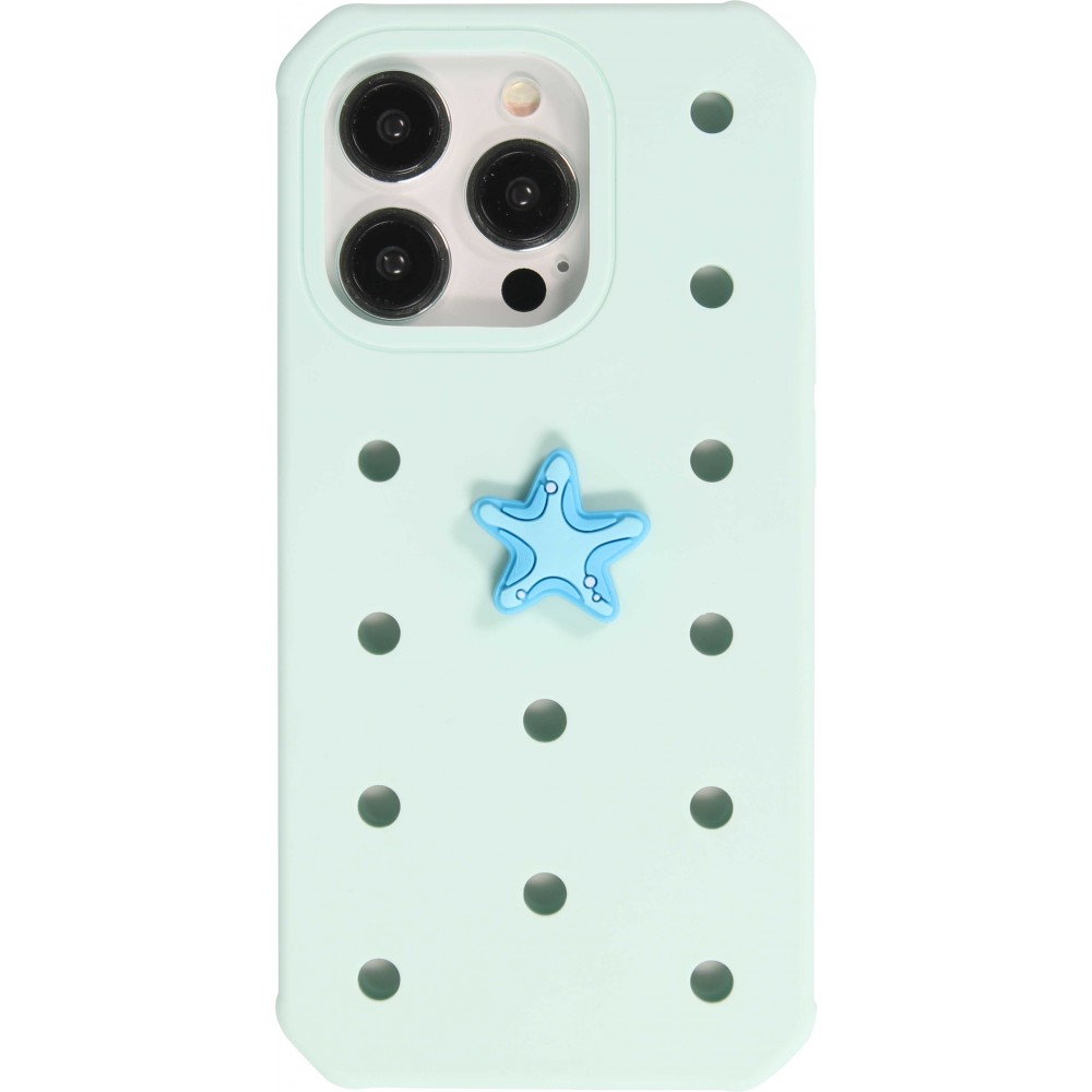 3D-Schmuck Charm für Silikonhülle mit Löcher im Crocs-Stil - Blue Star