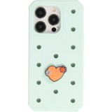 3D-Schmuck Charm für Silikonhülle mit Löcher im Crocs-Stil - Flower Heart