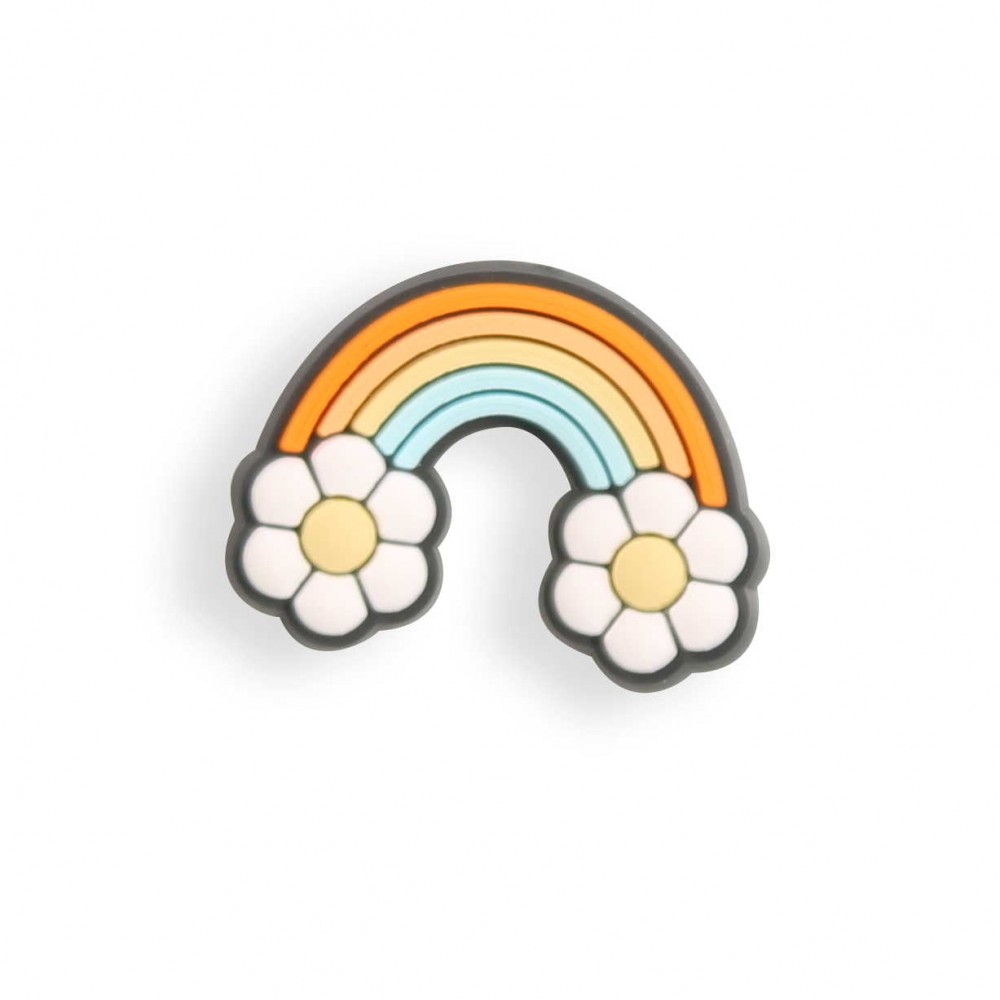 3D-Schmuck Charm für Silikonhülle mit Löcher im Crocs-Stil - Flower Rainbow