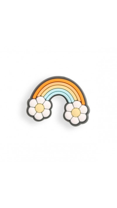 Charm bijou 3D pour coque avec trous style Crocs - Flower Rainbow