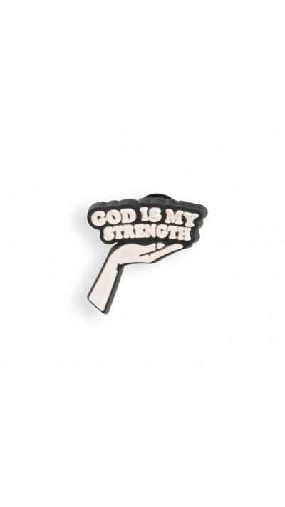 Charm bijou 3D pour coque avec trous style Crocs - God is my Strength