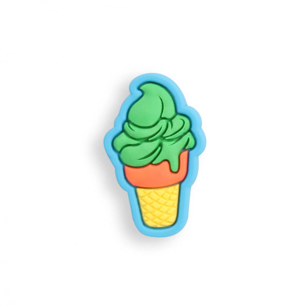 3D-Schmuck Charm für Silikonhülle mit Löcher im Crocs-Stil - Green Ice Cream