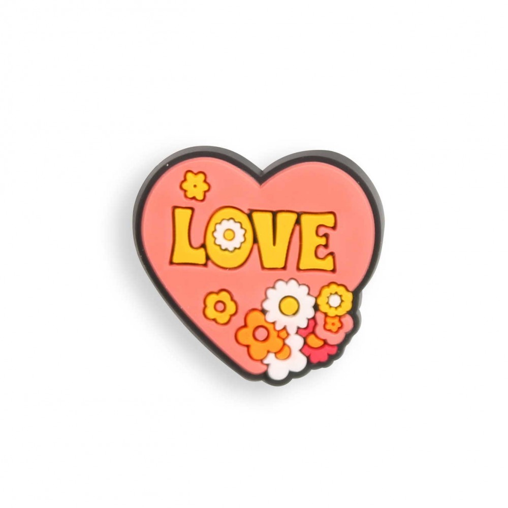 3D-Schmuck Charm für Silikonhülle mit Löcher im Crocs-Stil - Heart Love Flowers