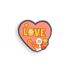 3D-Schmuck Charm für Silikonhülle mit Löcher im Crocs-Stil - Heart Love Flowers