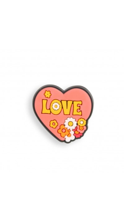 3D-Schmuck Charm für Silikonhülle mit Löcher im Crocs-Stil - Heart Love Flowers