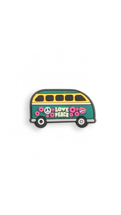 Charm bijou 3D pour coque avec trous style Crocs - Hippie Bus 3