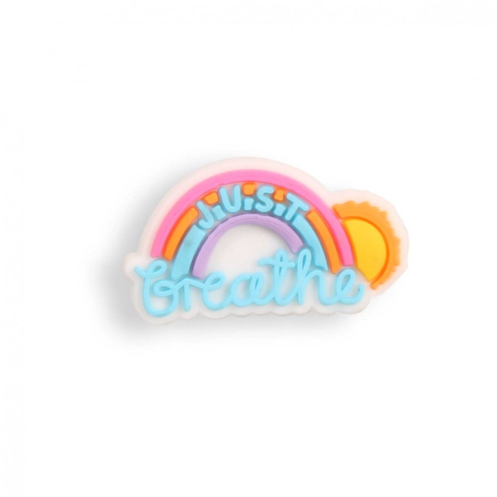 3D-Schmuck Charm für Silikonhülle mit Löcher im Crocs-Stil - Just Breath Rainbow