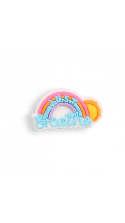 3D-Schmuck Charm für Silikonhülle mit Löcher im Crocs-Stil - Just Breath Rainbow