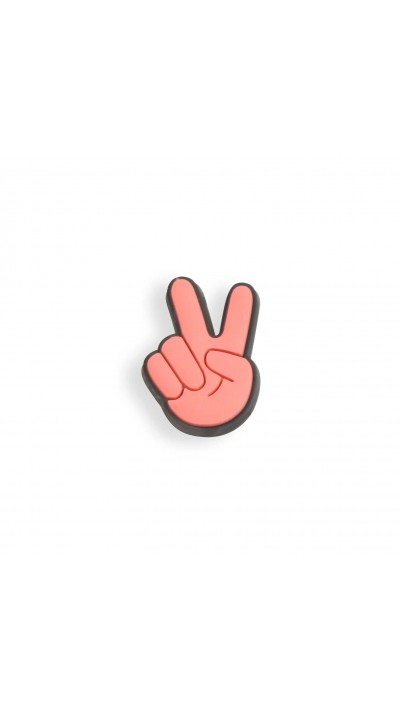 Charm bijou 3D pour coque avec trous style Crocs - Peace Hand Sign