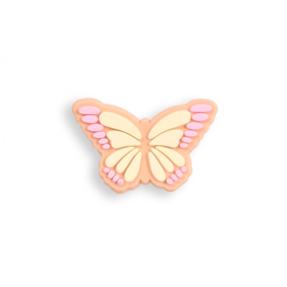 3D-Schmuck Charm für Silikonhülle mit Löcher im Crocs-Stil - Pink Butterfly