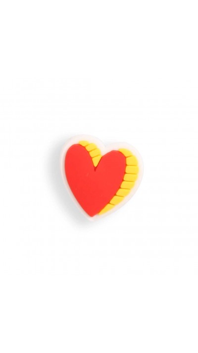 Charm bijou 3D pour coque avec trous style Crocs - Red Shiny Heart