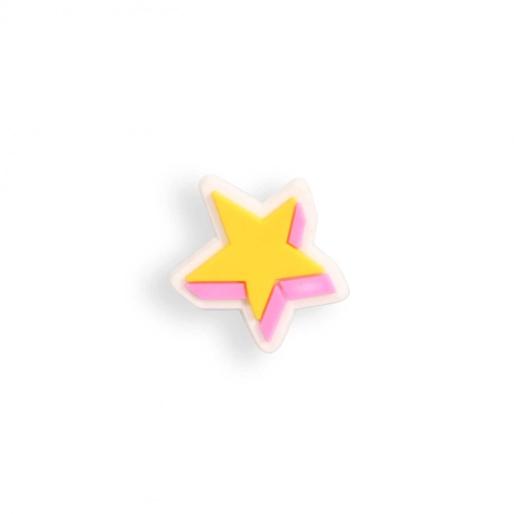 3D-Schmuck Charm für Silikonhülle mit Löcher im Crocs-Stil - Yellow Star