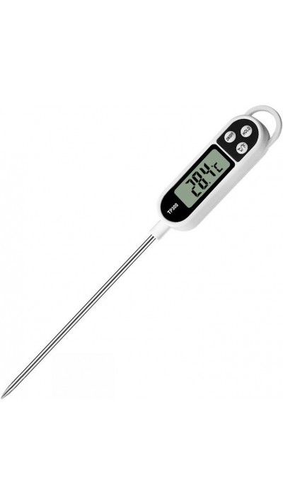 Elektronischer Fleisch- und Lebensmittel Thermometer mit LCD-Anzeige - Weiss