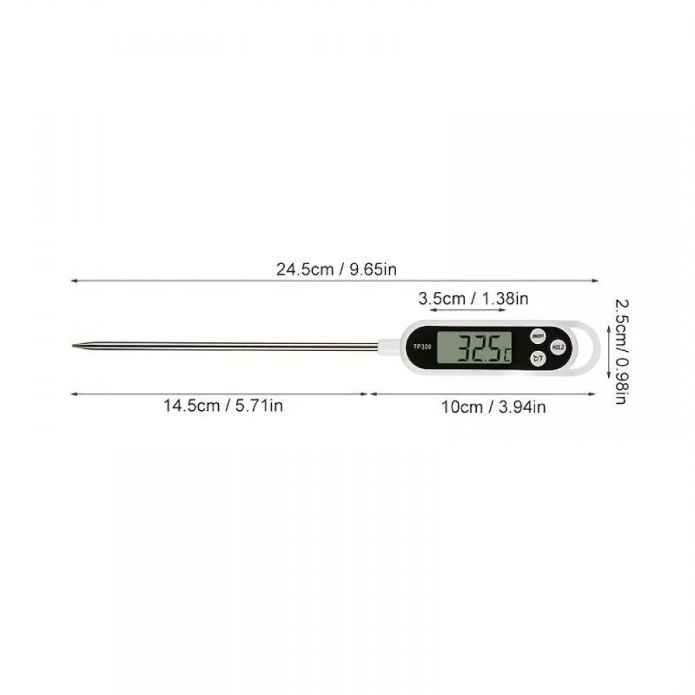 Elektronischer Fleisch- und Lebensmittel Thermometer mit LCD-Anzeige - Weiss