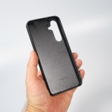 Samsung Galaxy S24 FE Case Hülle - Silikon schwarz Violetter silberner Marmor